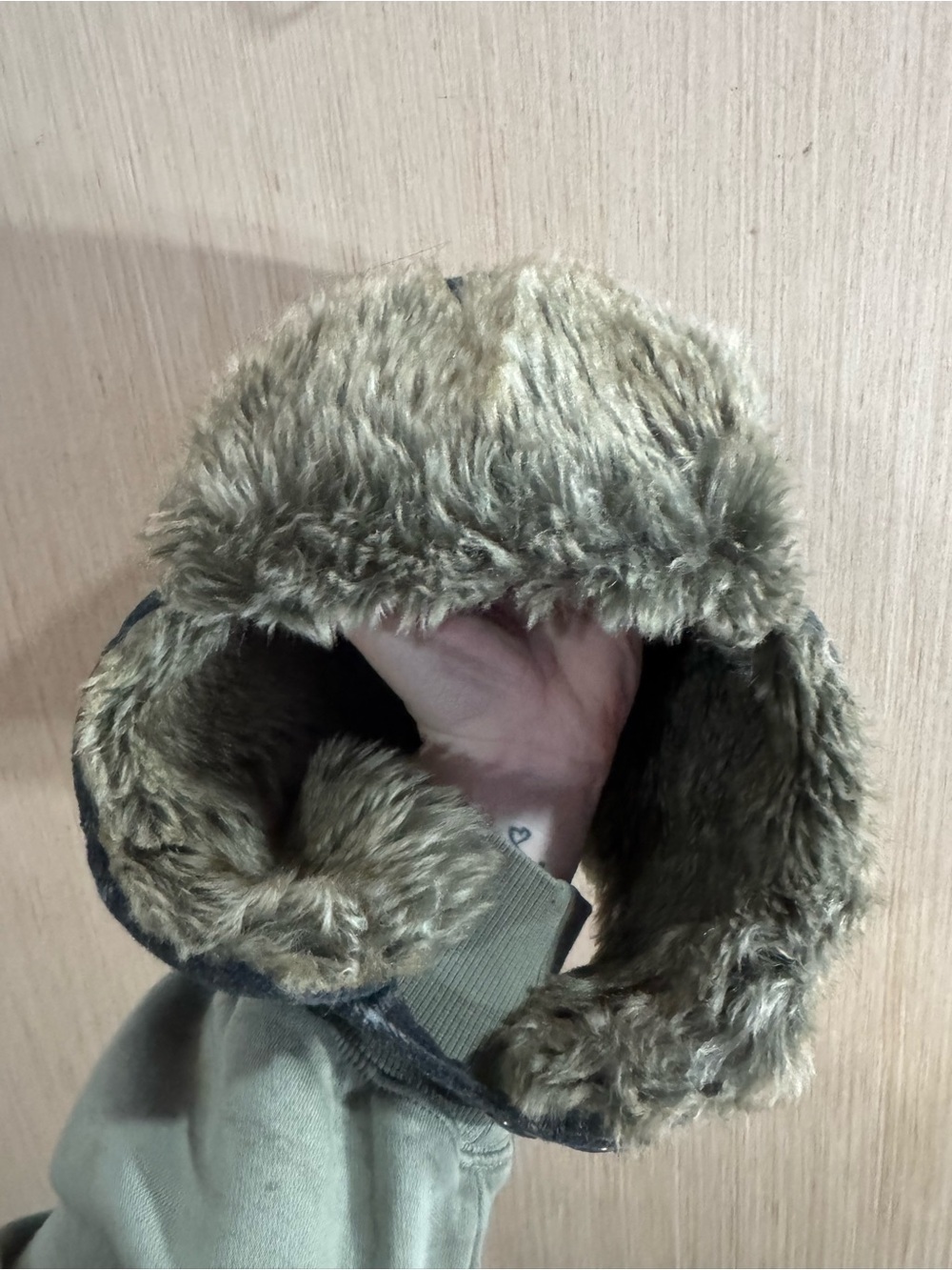 Adult Banana Republic Faux Fur Trapper Hat in Olive Size S/M